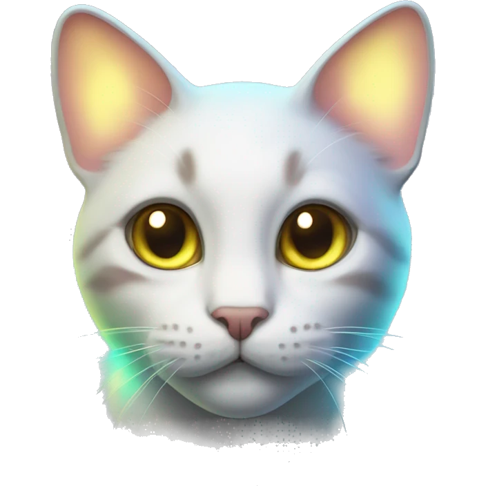 cat with glowing iridescent ears emoji