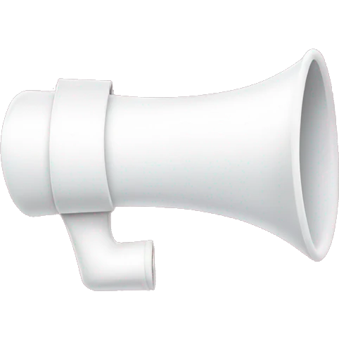 White Megaphone with the word cheer in baby pink emoji