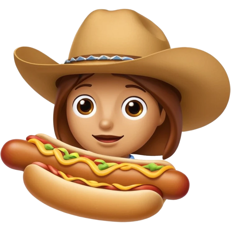 A hotdog wearing a cowboy hat emoji