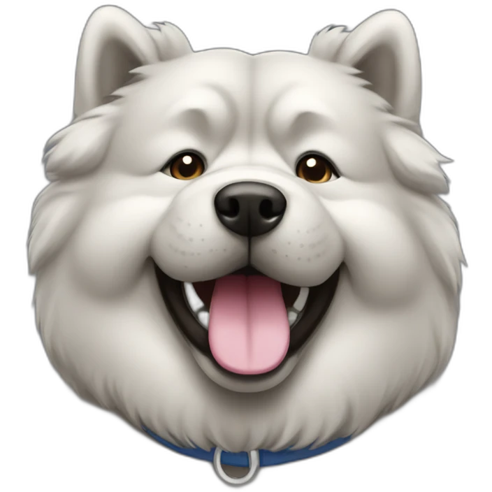 happy gray chowchow emoji