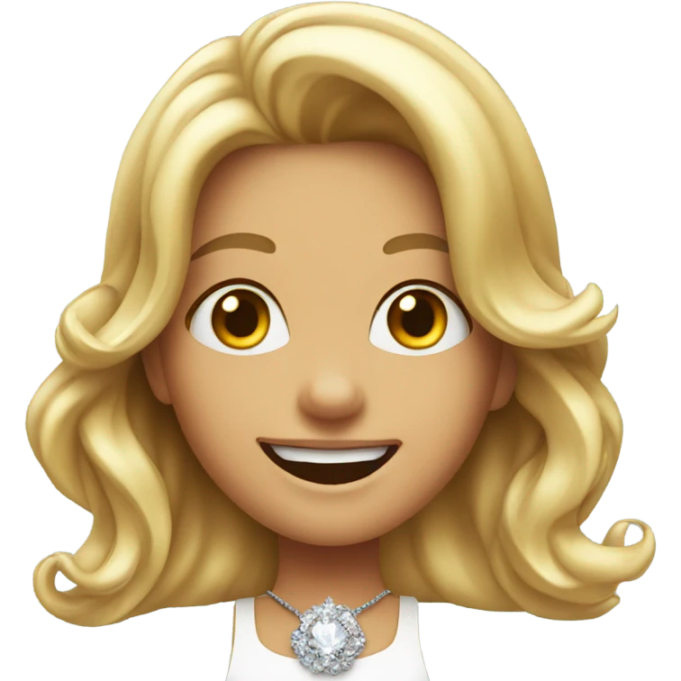 smiling girl with jewelry so excited  emoji
