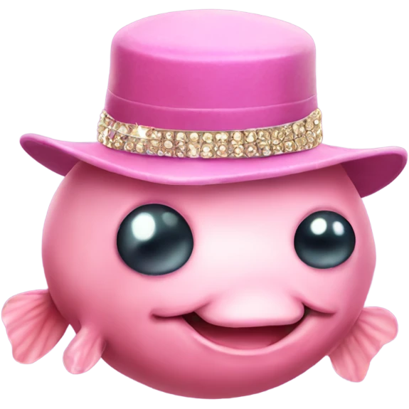 Blobfish with bling teeth and a jaunty hat emoji