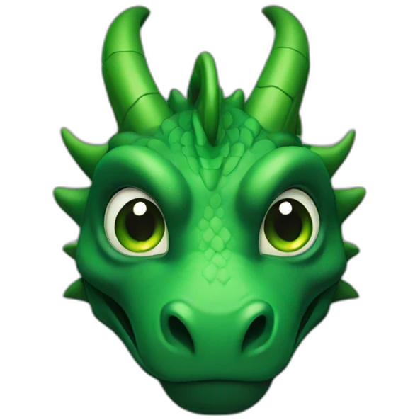 Dragon noire au yeux vert emoji