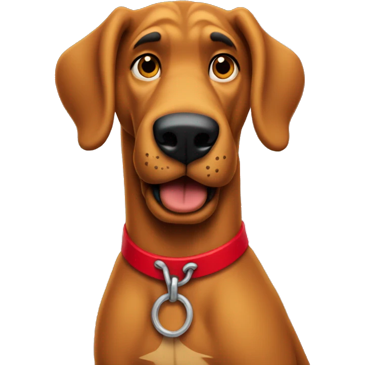 scooby doo with red collar emoji