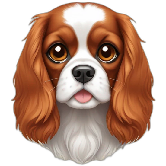 Tri color cavalier King Charles spaniel emoji