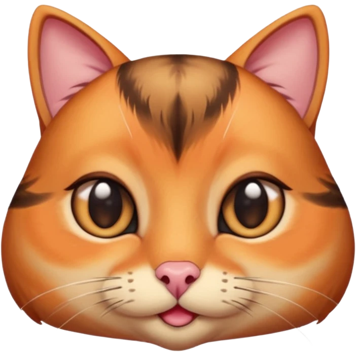 A shy but handsome turkey cat batting his long eyelashes and blushing emoji