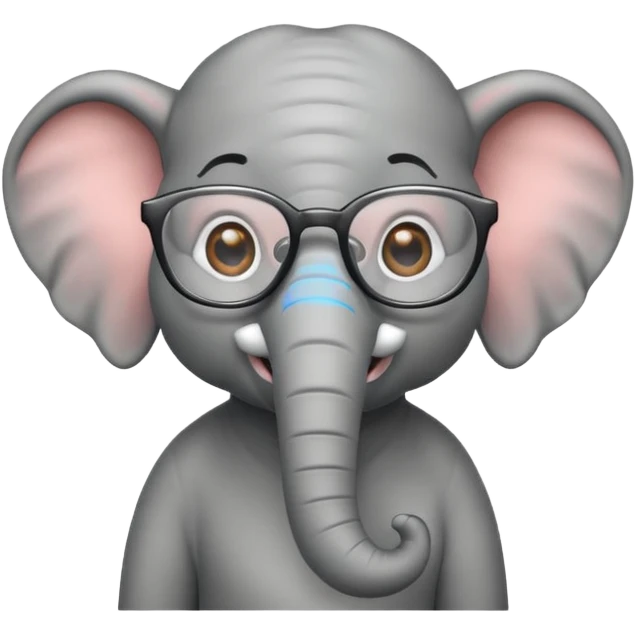 gözlüklü filler emoji