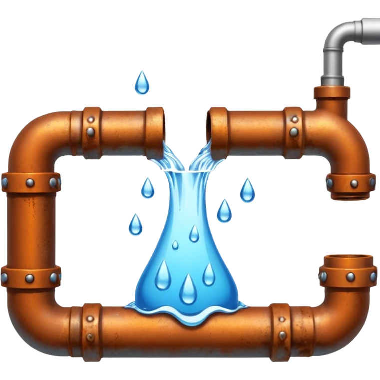 sewer steel pipe with leaking water  emoji