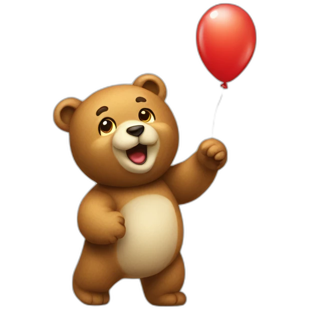 Osito llevando un globo emoji