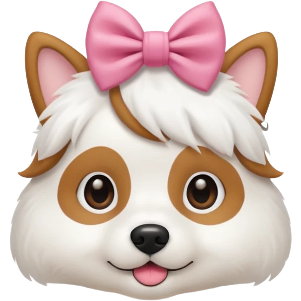 Cute dog with a bow emoji