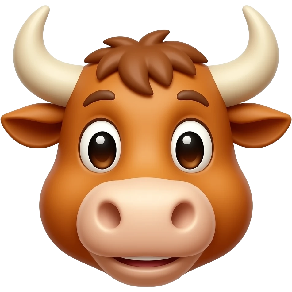 **Bull's Tavern:**  ``` 3D emoji style, glossy surface, soft shadows, white background, centered, no text,  bull character, friendly expression, amber color ``` emoji