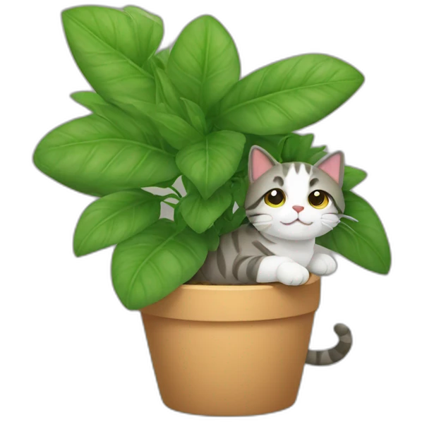 Cat mixed with a plant  emoji