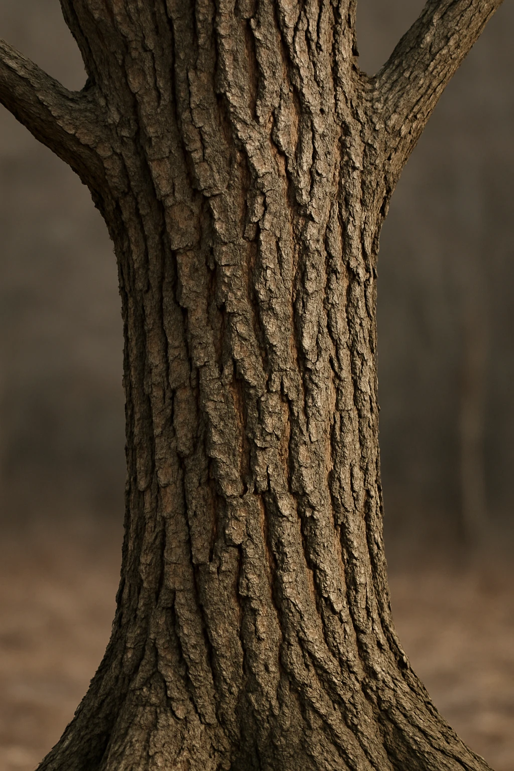 realistic tree trunk showing detailed bark texture, no foliage emoji