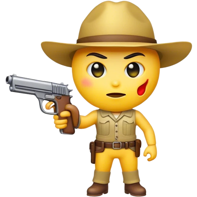 Emoji holding gun emoji