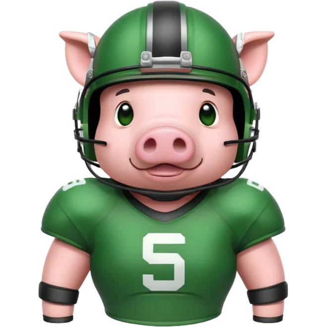 american football player pig green emoji