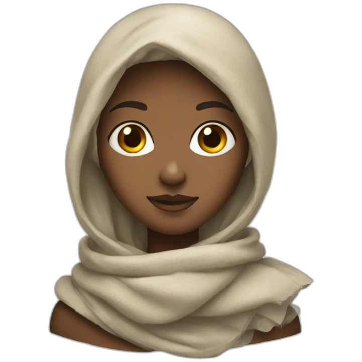 Girl with large scarf emoji