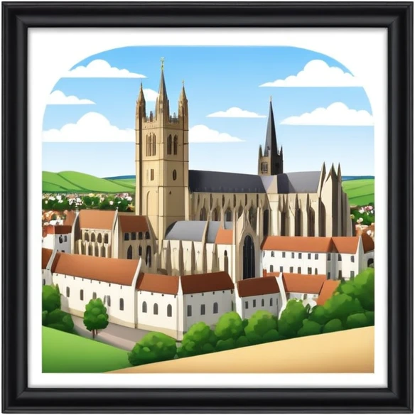 Cinematic realistic view of Canterbury emoji