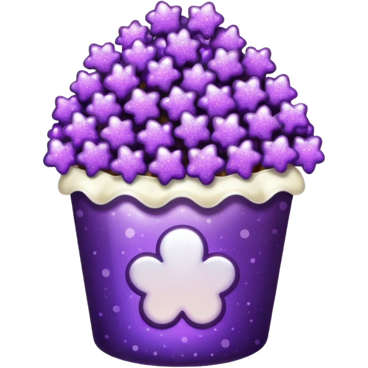 Glitter purple popcorn emoji
