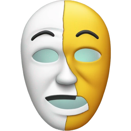 Tragedy and Comedy mask 2d text like emoji