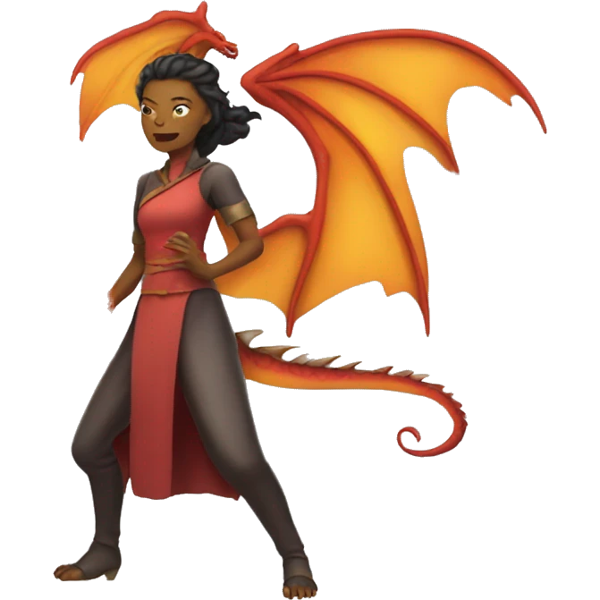 Lady Dragon breathing fire emoji