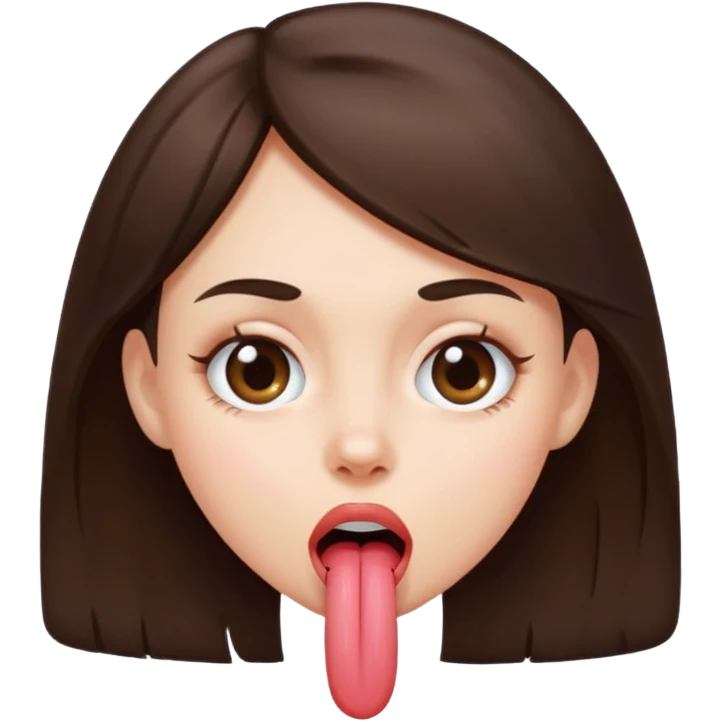 Brunette girl crossed eyed sticking tongue out emoji