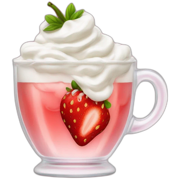 Strawberry tea with whipped cream emoji