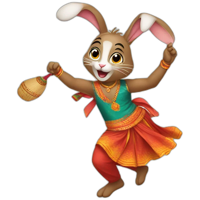 bunny playing garba emoji