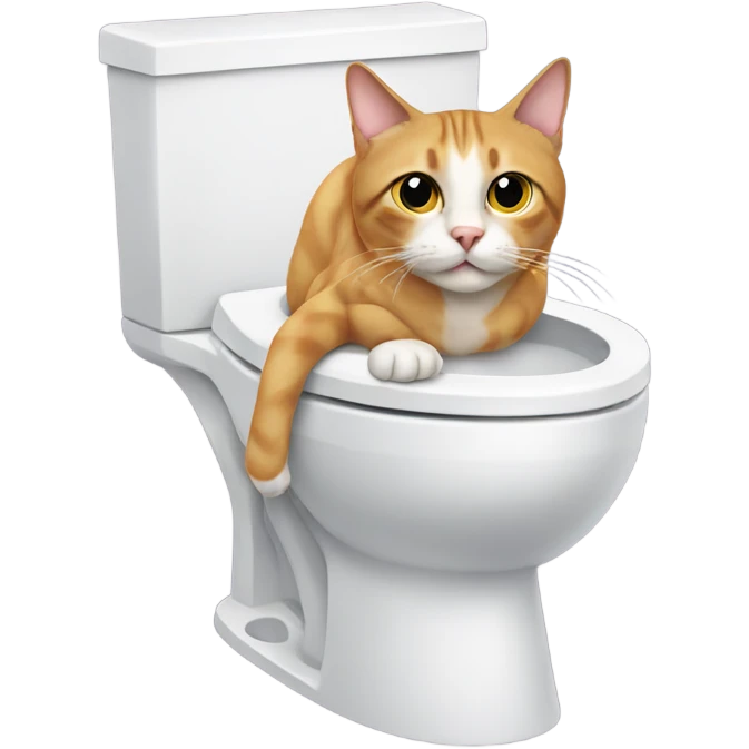 Cat using the toilet emoji