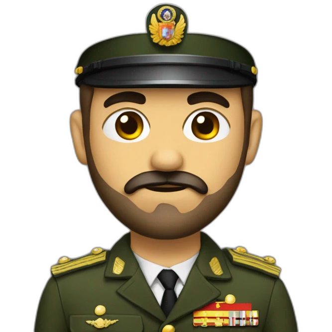 Militar español con barba y ojos castaños   emoji