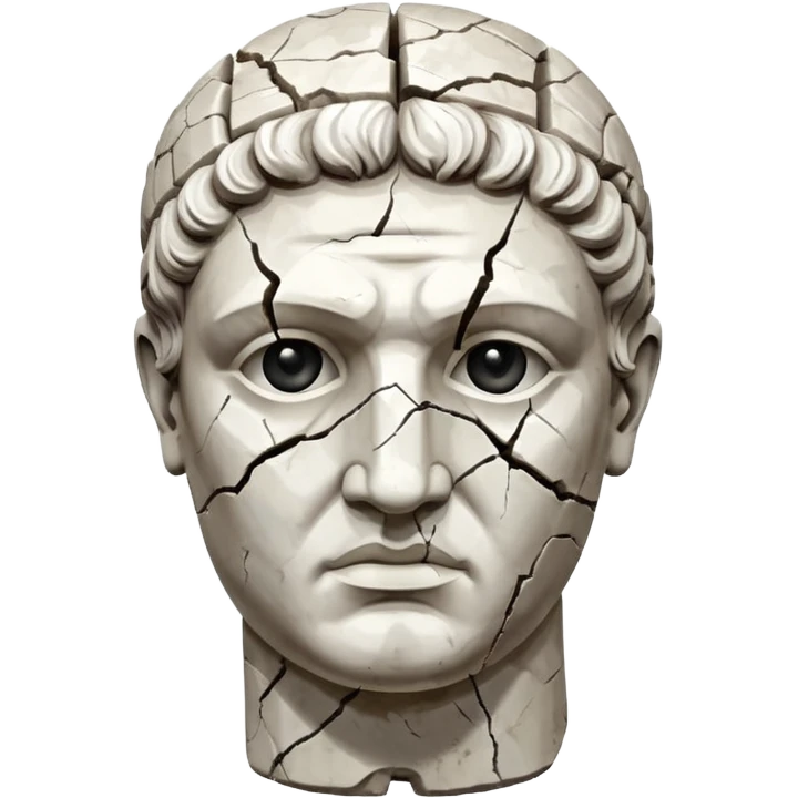 white broken marble greek statue head emoji