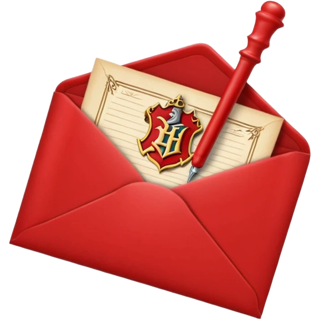 Hogwarts envelope with sealing wax emoji