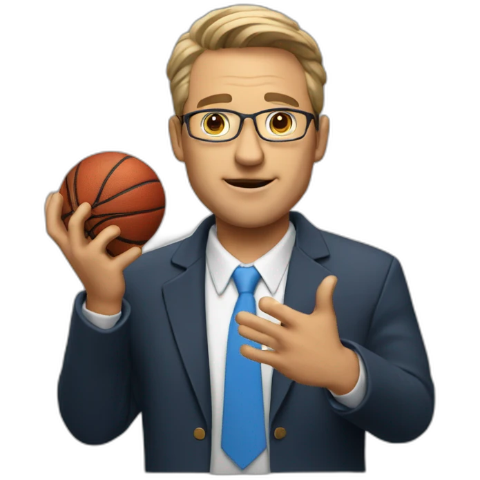 a coach with a brin in his hands emoji