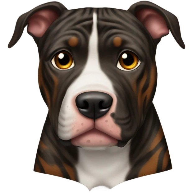pitbull terrier dark brindle tiger stripes emoji