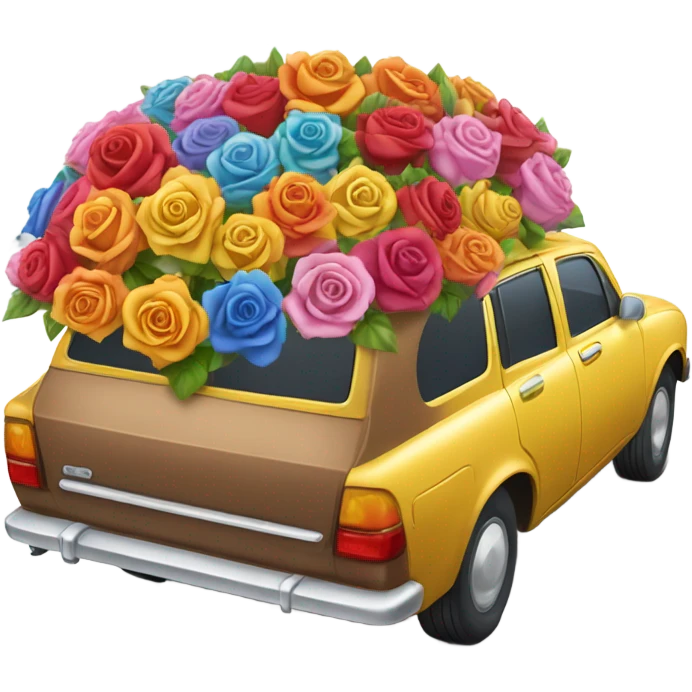 biegie  car in the trunk many roses emoji