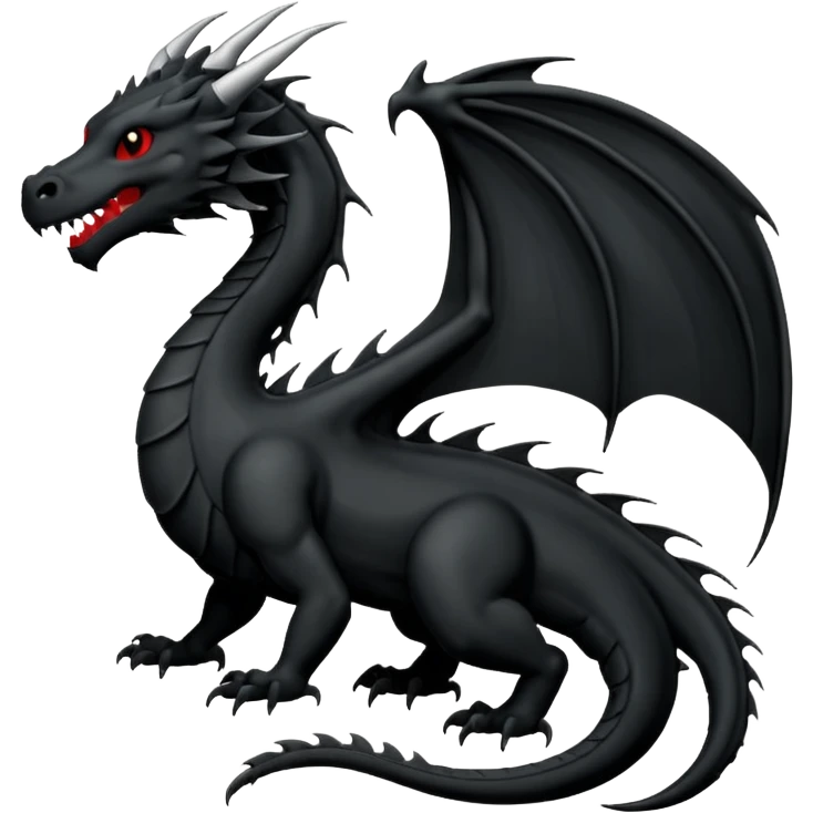 iOS emoji, minimal dragon symbol, dark fantasy, line icon emoji