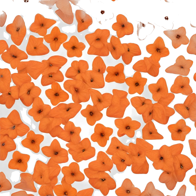 delicate petals resembling dry husks surrounding a brightly colored fruit-like center. Use shades of orange or reddish-orange for the petals and center to capture its vibrant look. Aim for instant recognition. emoji