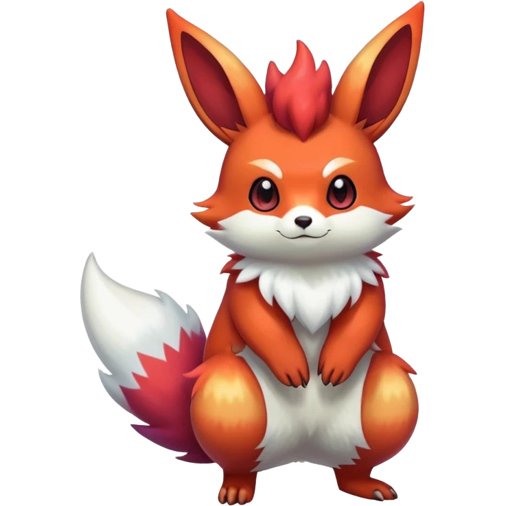 Shiny Dark Sparkly Pastel Colorful Exotic Glowing Fiery Emberly Furret-Flareon-Minccino-Zangoose-Hybrid (Full body) emoji