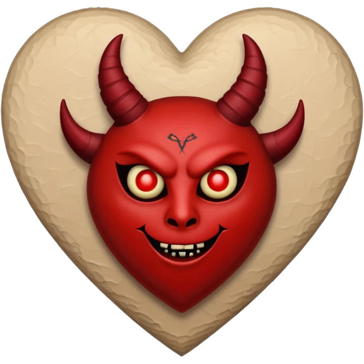 beige heart satanic emoji