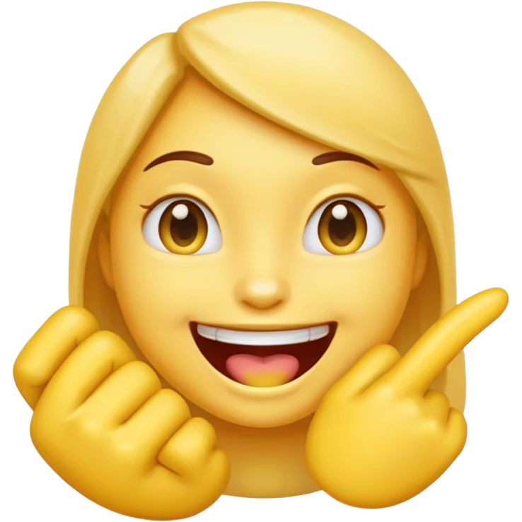 Finger biting flirty yellow emoji emoji