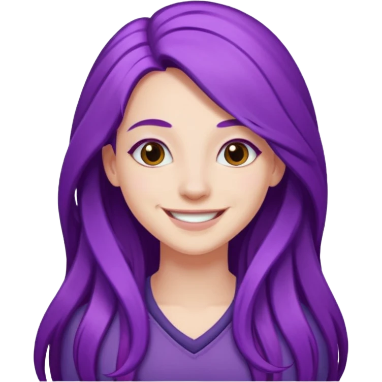 LaurenZside with long purple hair emoji