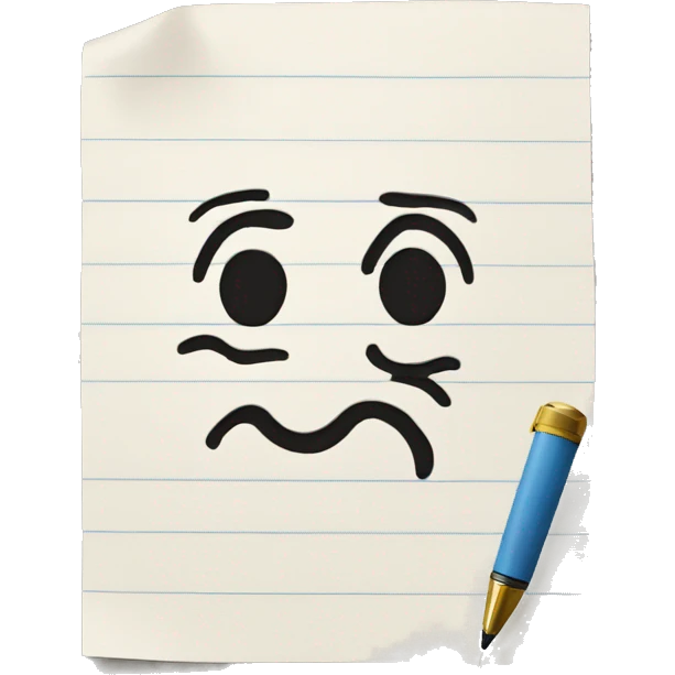 a paper sheet lines with a pen emoji