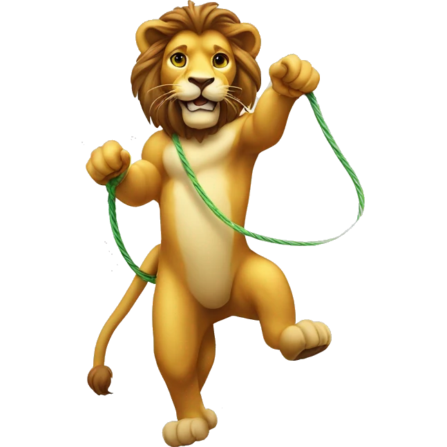 lion on hind legs swingin a lasso emoji