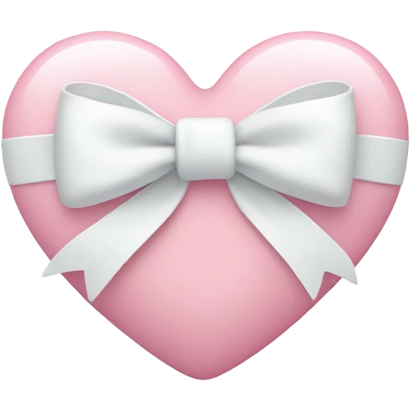 Pastel pink heart with white bow emoji