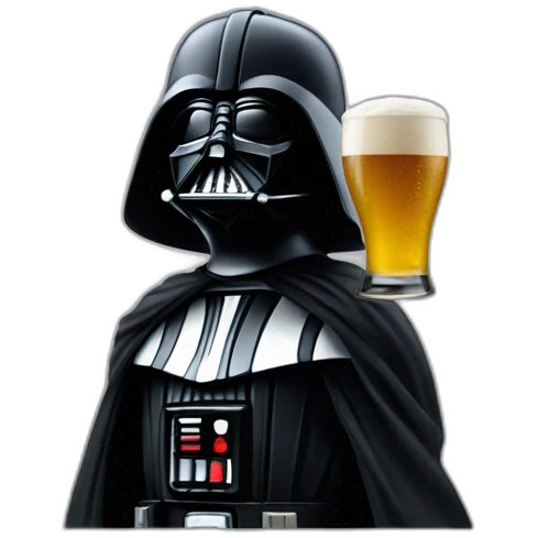 Dark vador levant une bierre emoji