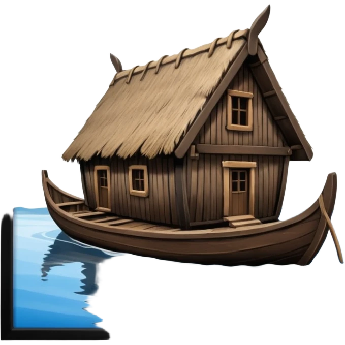 viking house from a ship emoji