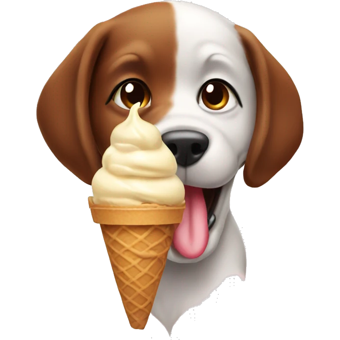 Dog eat ICE cream  emoji