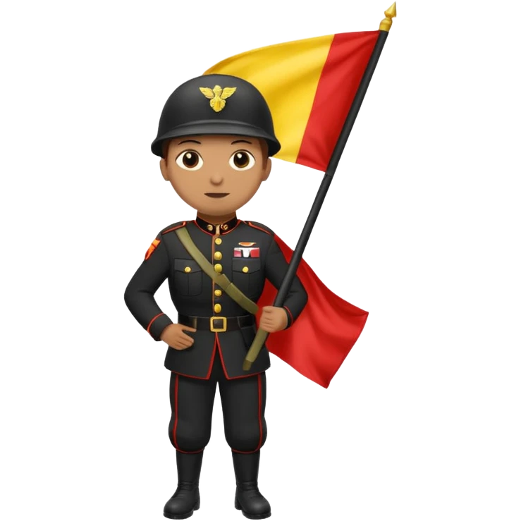 souldier caryying white,black,red,yellow flag emoji