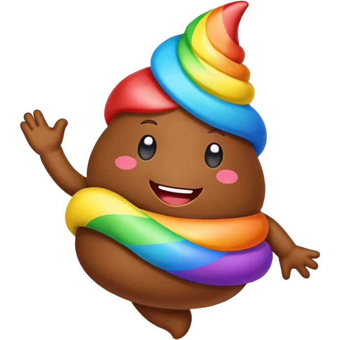 rainbow poop dancing emoji