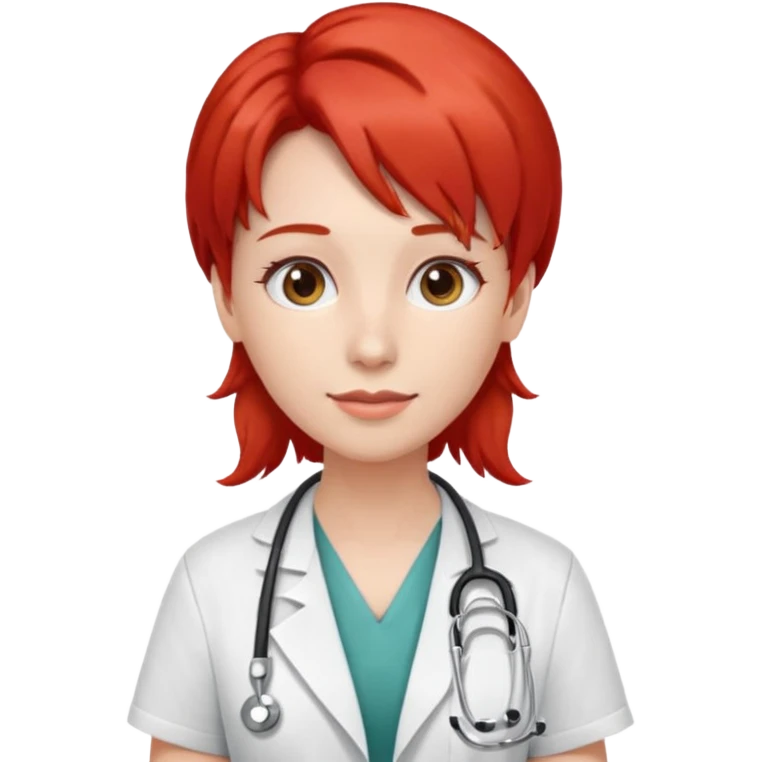 doctor with red hairclips emoji
