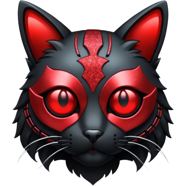 red glitter cyberpunk cat emoji
